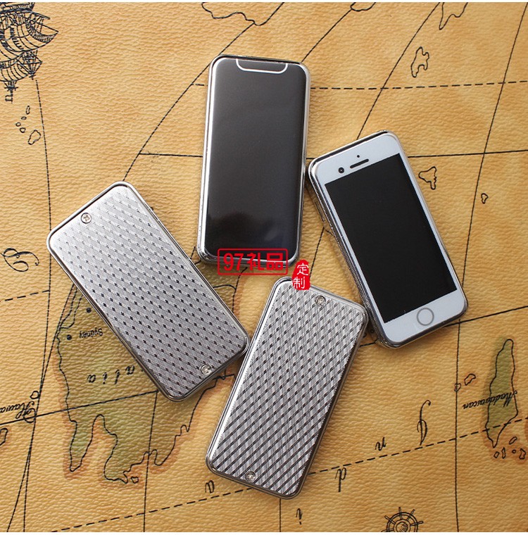 創意手機防風滑蓋充氣打火機紅焰點煙器定制公司廣告促銷禮品