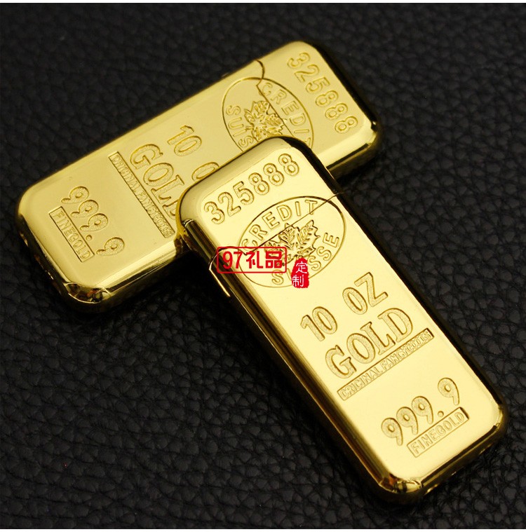 砂輪明火充氣金條打火機批發創意金屬點煙器