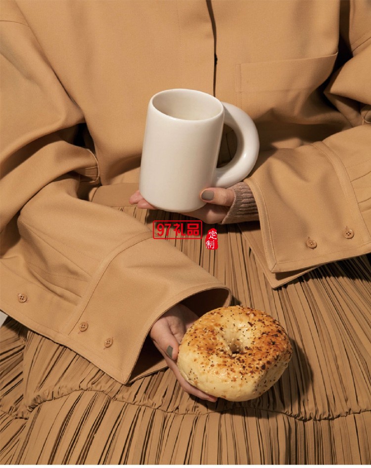 跨鏡專供通心粉馬克杯陶瓷杯胖把手牛奶咖啡杯水杯餐廳創意彩色杯