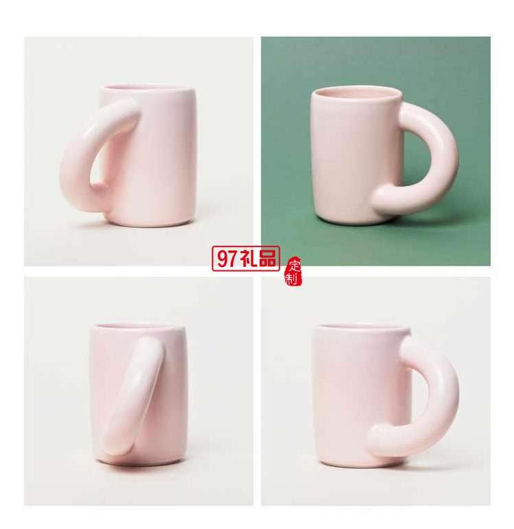 跨鏡專供通心粉馬克杯陶瓷杯胖把手牛奶咖啡杯水杯餐廳創意彩色杯