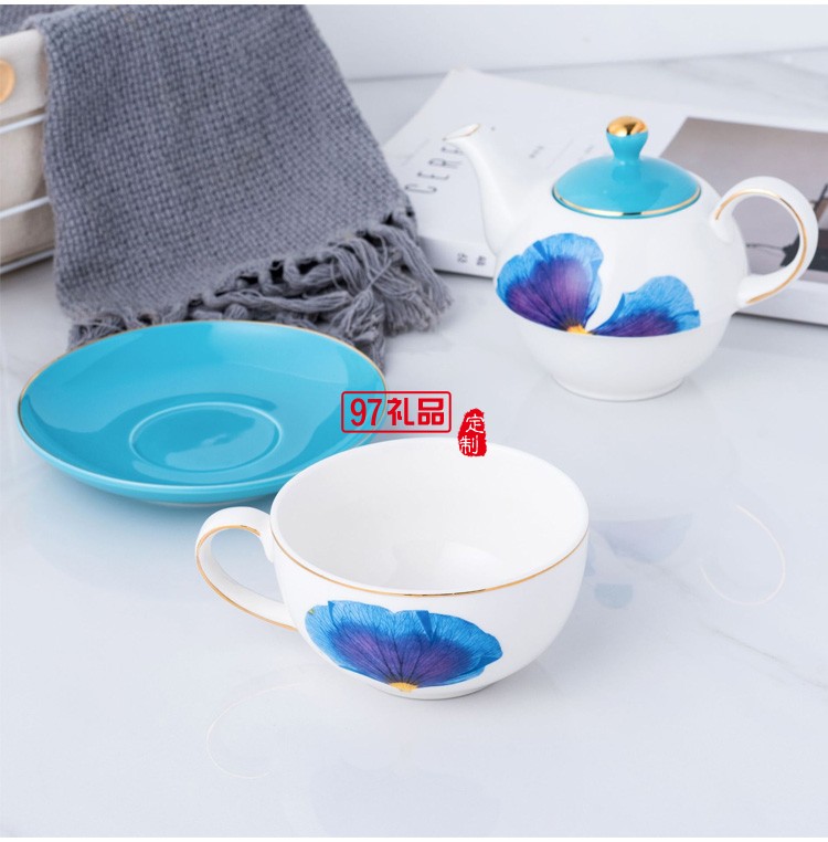 定制款創意大容量北歐陶瓷子母壺花茶單人下午茶具彩盒裝