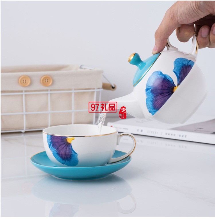 定制款創意大容量北歐陶瓷子母壺花茶單人下午茶具彩盒裝