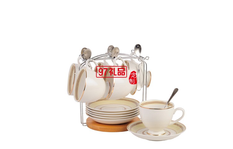 創意三件套線條金邊手工描金歐式骨瓷咖啡杯碟套裝花茶杯可加LOGO