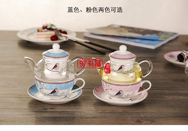 養生壺陶瓷花茶壺套裝 耐熱玻璃茶具泡茶壺定制公司廣告禮品