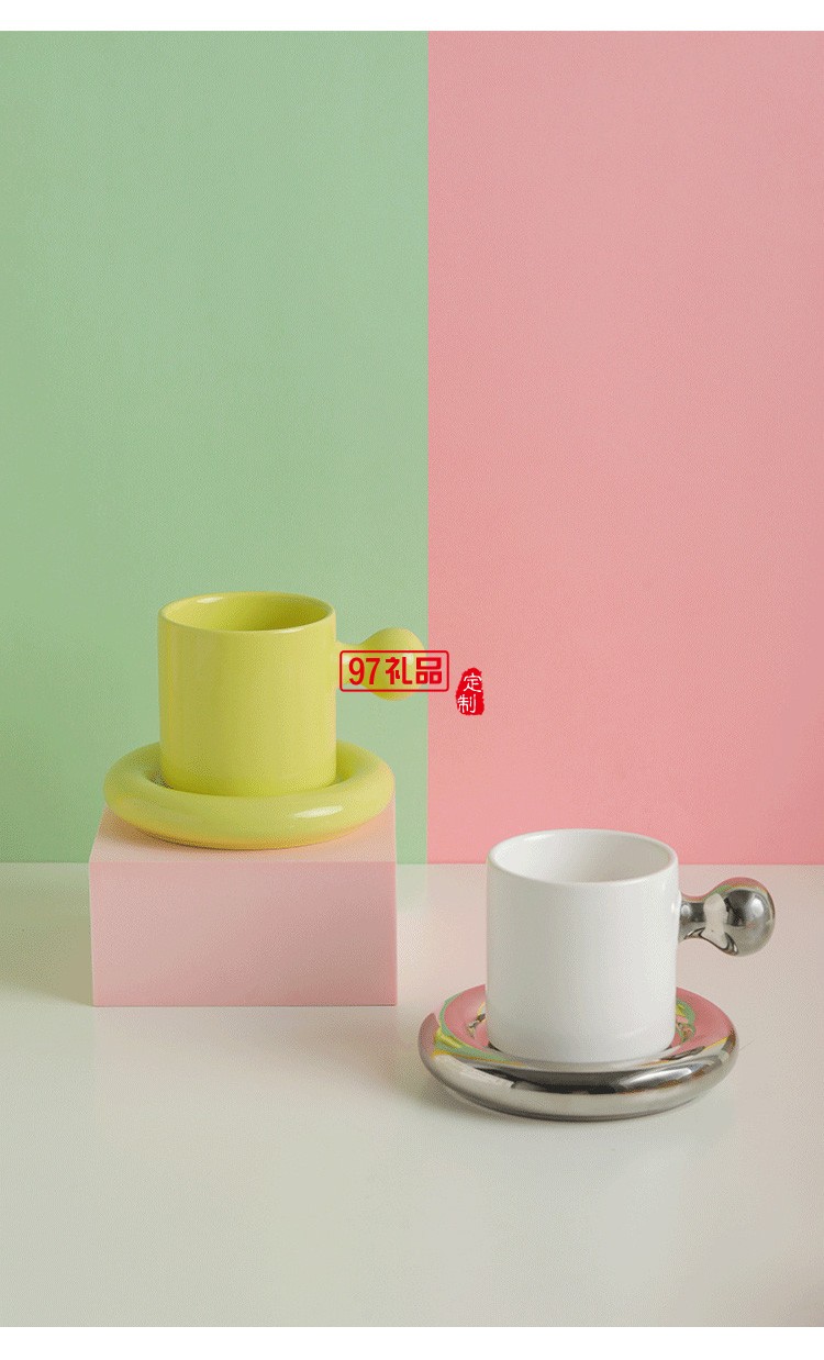 杯子 ins風設計創意元氣蛋黃陶瓷馬克杯帶蓋套裝