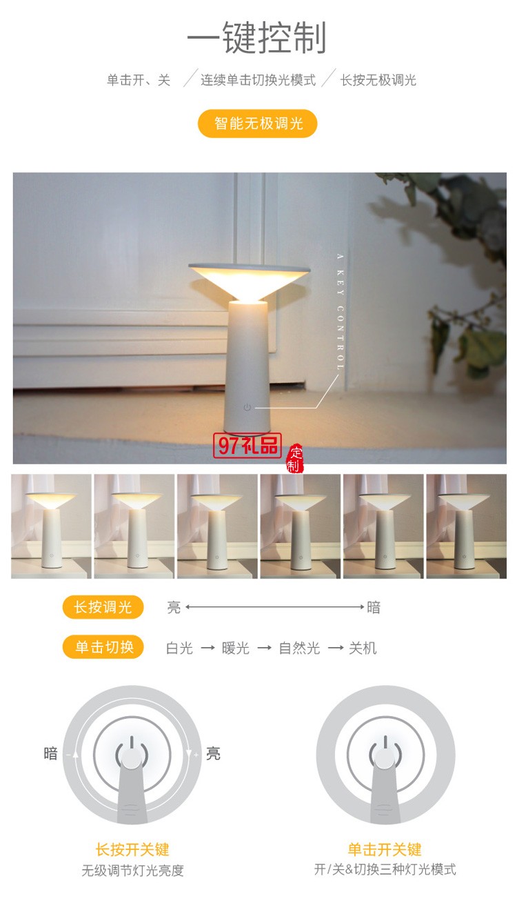 小I護眼閱讀LED臺燈旋轉小夜燈