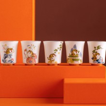 新年茶杯陶瓷品茗主人杯國潮描金禮盒開業禮物虎年伴手禮品