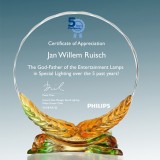 創意豐收麥穗水晶琉璃獎牌企業周年禮品定制