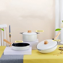 定制不粘鍋三件套鍋具家用加厚炒鍋大容量湯鍋送客戶(hù)禮品員工福利