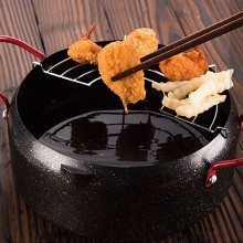 麥飯石油炸鍋家用多功能小炸鍋日式送客戶(hù)禮品員工福利