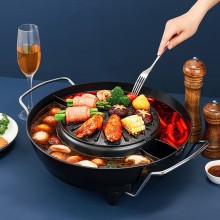 圓鍋涮烤一體鍋家用多功能烤涮一體烤肉鍋送客戶(hù)禮品員工福利定制