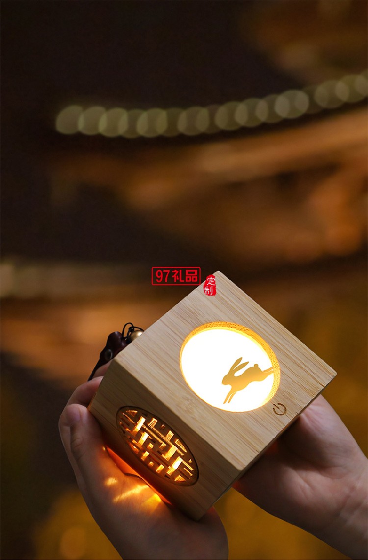 中秋伴手禮創意 追月兔子投影燈節日禮品定制