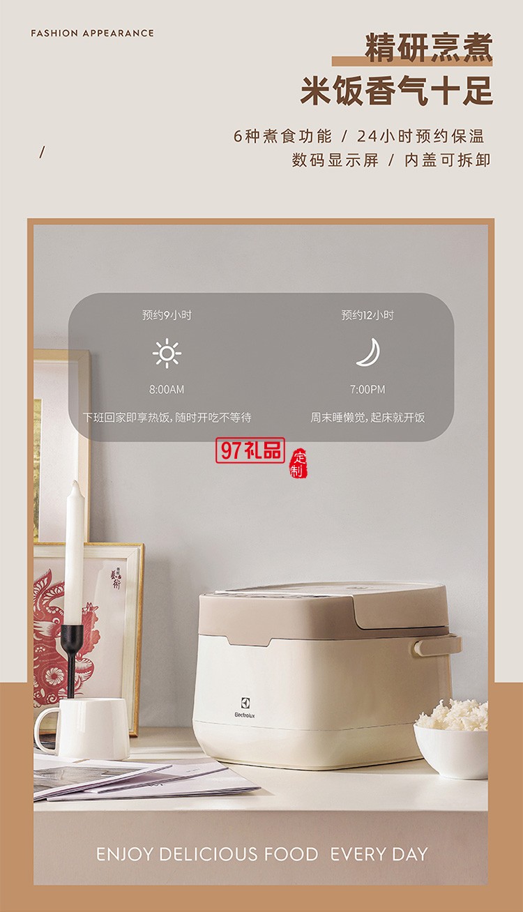 合金鋁內膽不粘涂層6種煮食功能電飯煲(5L)