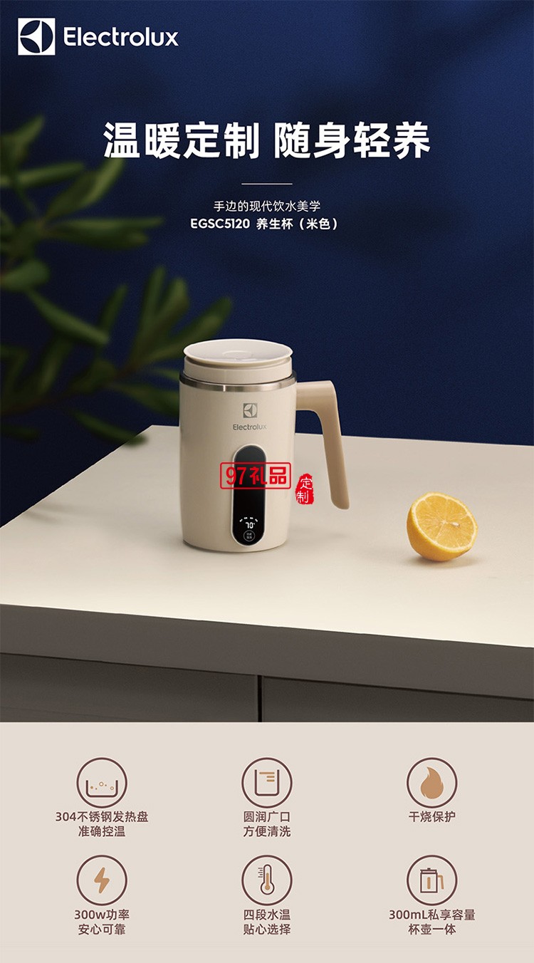 溫暖定制 隨身輕養杯壺一體養生杯（米色）