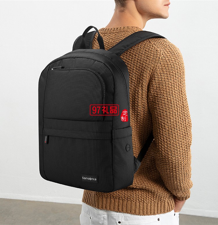 簡約格調大容載物新秀麗雙肩包黑色