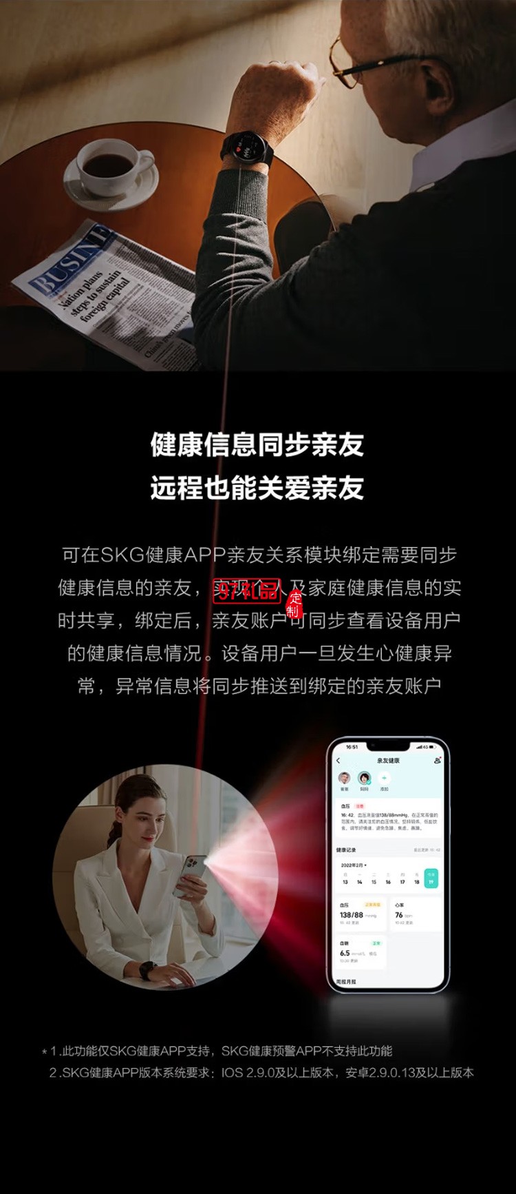 智能手表血壓心電記錄儀血氧檢測長續航運動健康監測定制公司廣告禮品