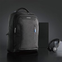 沉穩大氣休閑商務款式新秀麗雙肩包-黑色