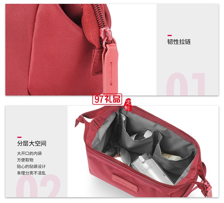 簡約大容量開口設(shè)計化妝包-紅色