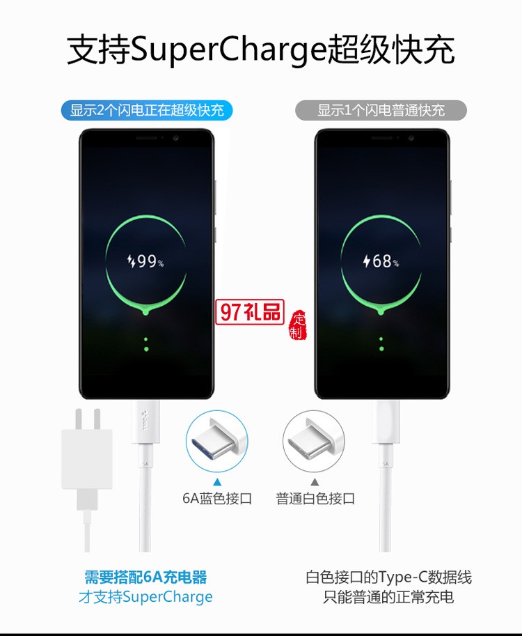 公牛5A數據線tpyec手機充電線快充線超級閃充定制公司廣告禮品