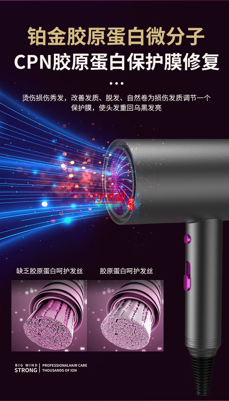 吹風機電吹風負離子大功率深度養發吹風筒速干定制公司廣告禮品
