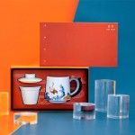 景德鎮陶瓷大茶杯帶蓋過濾水杯琺瑯彩福祿