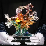 古法琉璃駿業騰飛擺件定制公司廣告禮品