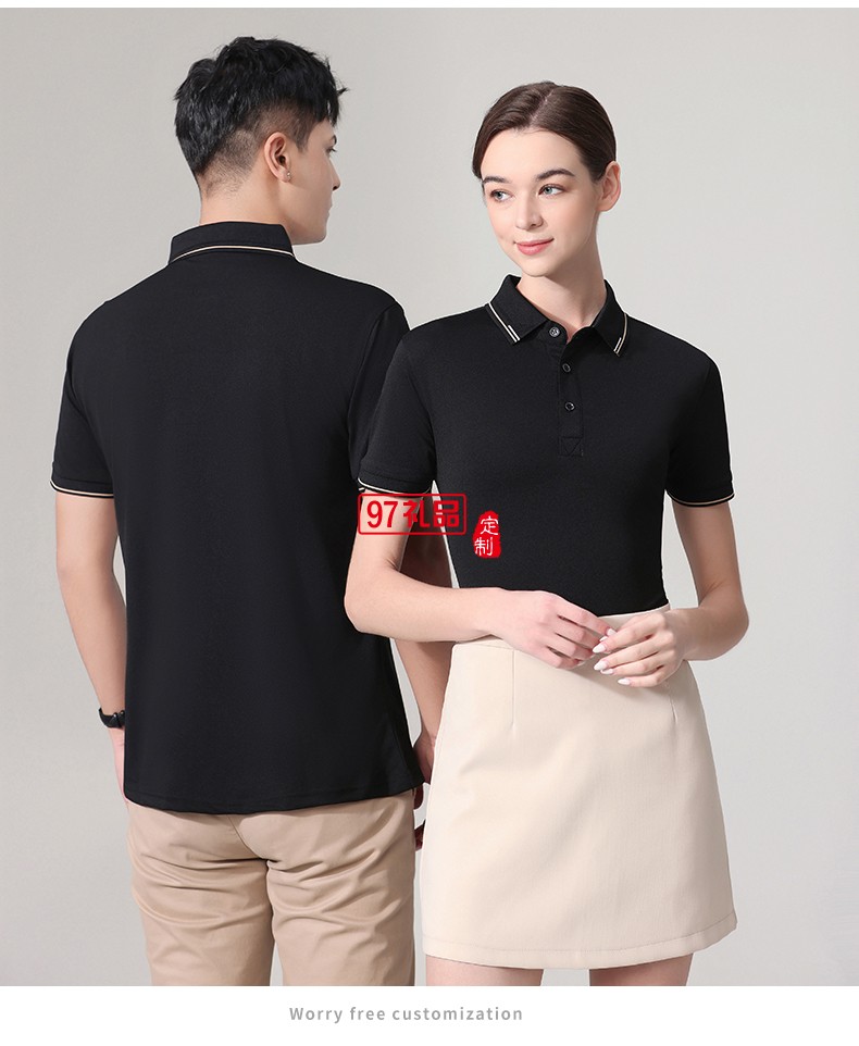 翻領polo團隊文化廣告衫t恤印字logo短袖工作服刺繡工裝2396