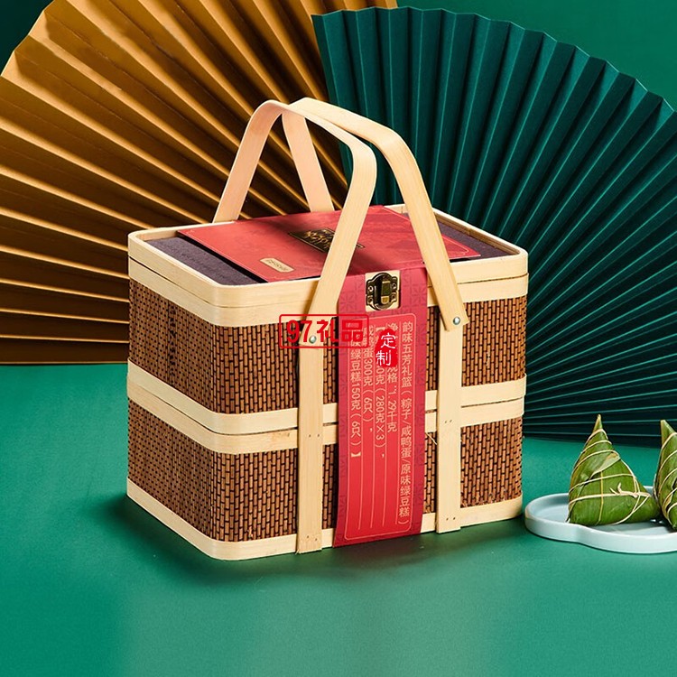 五芳齋端午節肉蛋黃粽嘉興特產韻味五芳粽子禮品盒裝