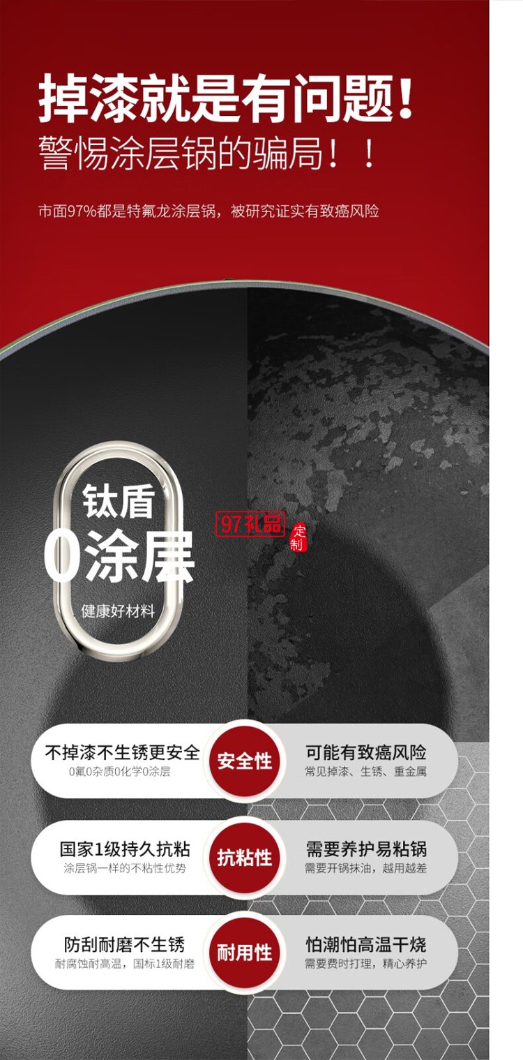 網(wǎng)紅無(wú)涂層鵝卵石不粘炒鍋32cm