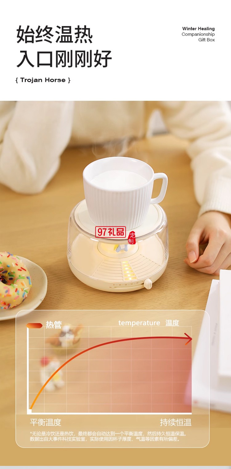 向物加熱杯墊熱牛奶神器恒溫保溫底座可調溫家用杯辦公室旋轉木馬