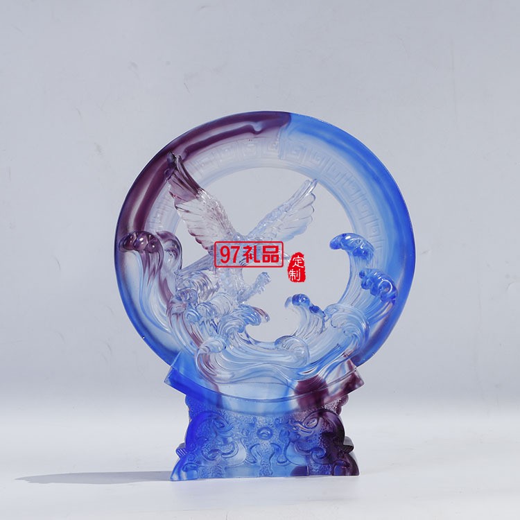 高檔琉璃水晶獎杯定制 商務禮品龍頭龍騰企業年會員工獎品禮品