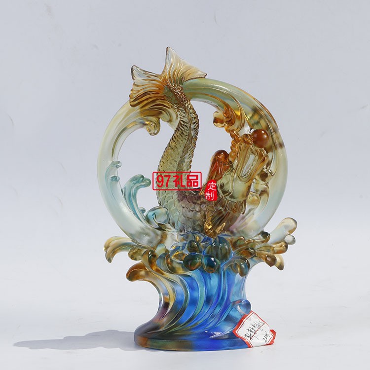 高檔琉璃水晶獎杯定制 商務禮品龍頭龍騰企業年會員工獎品禮品