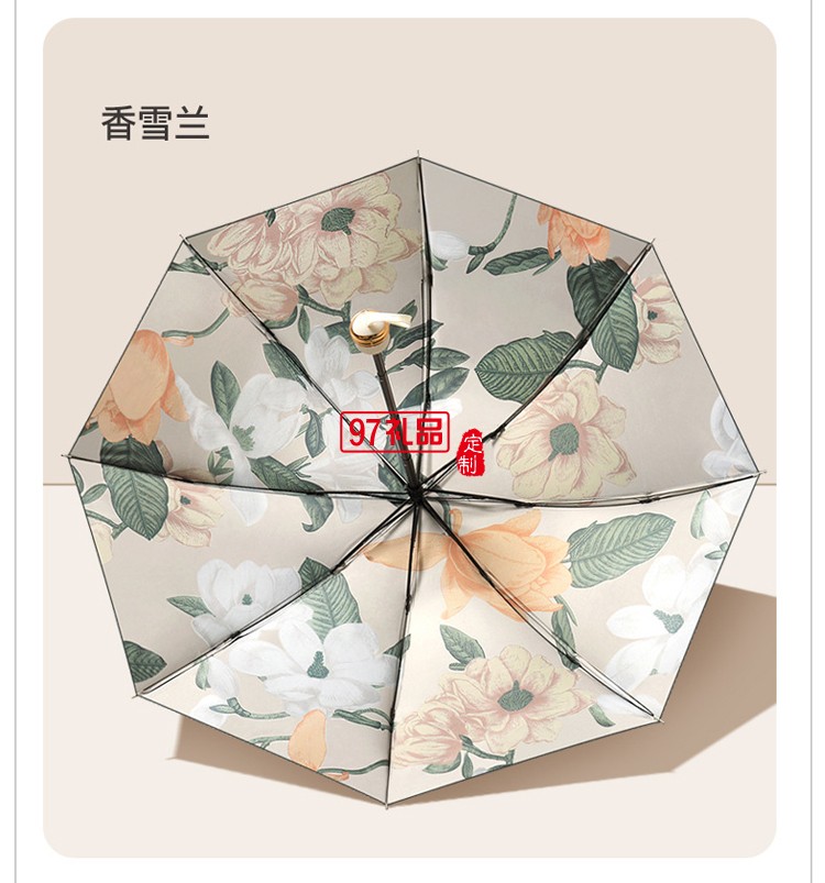 女神節專屬小紅書爆款8骨三折手開黑膠雙層傘遮陽傘手開晴雨傘