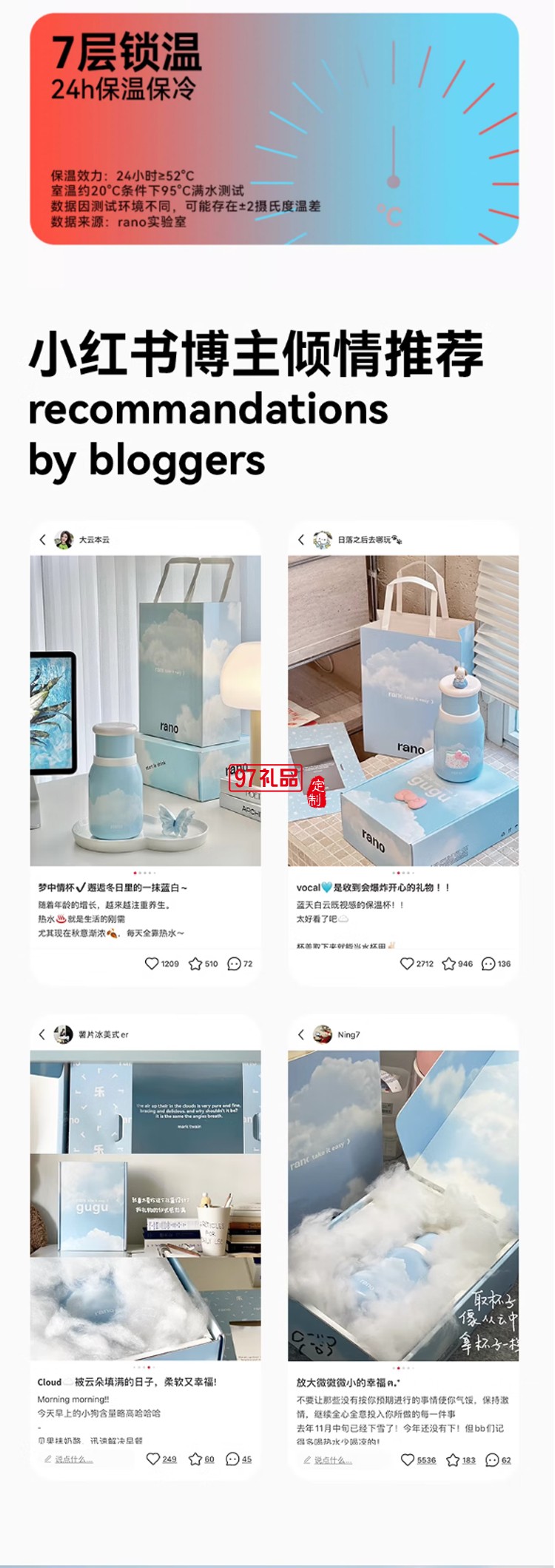 樂序rano高顏值陶瓷內膽便捷水杯咖啡保冷杯隨行云朵杯 