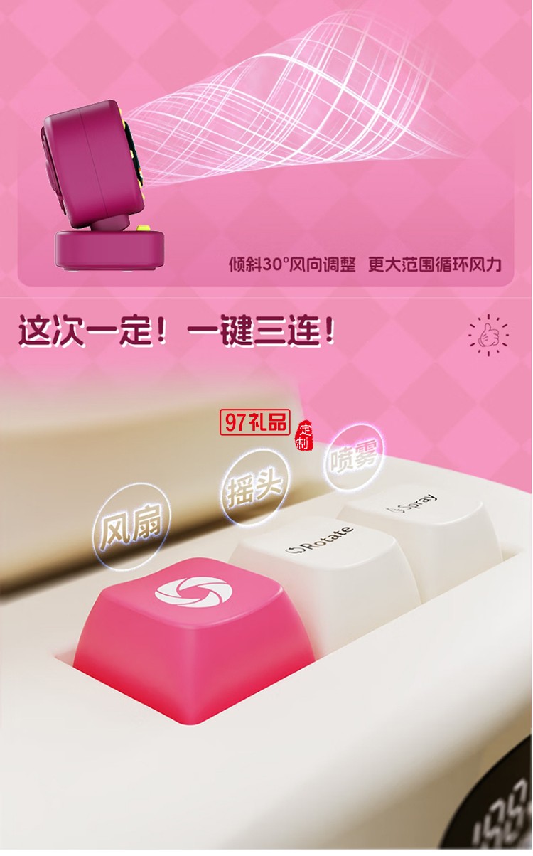 紅素無葉水冷搖頭噴霧三合一風扇