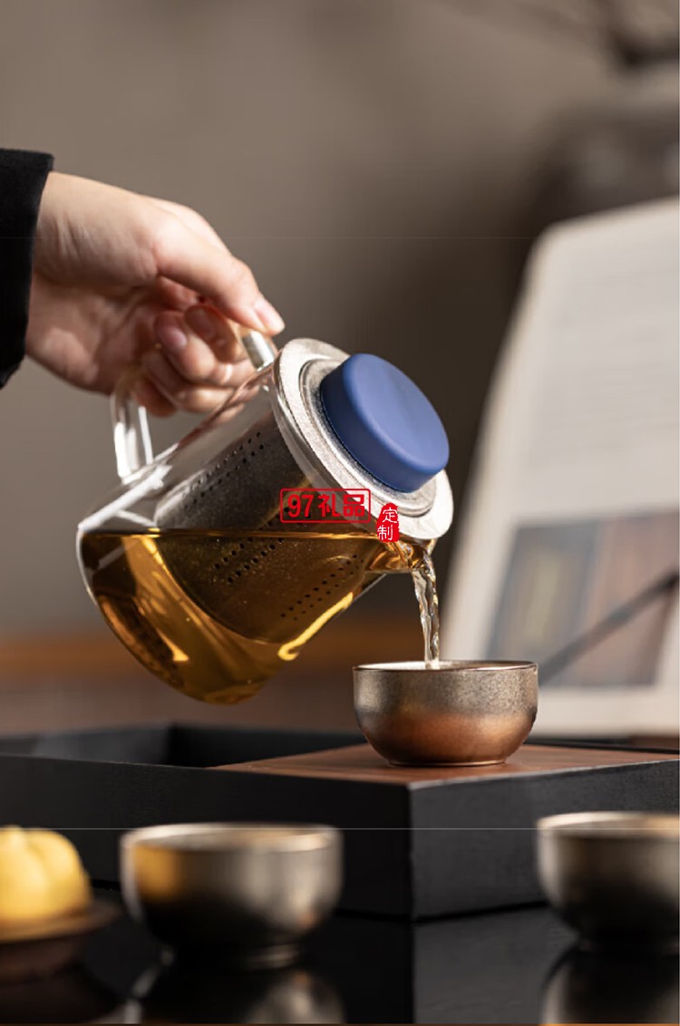 鈦藍(lán)飄逸藍(lán)尊套裝 OD-40PYZ 輕奢高檔茶具禮盒精美套裝