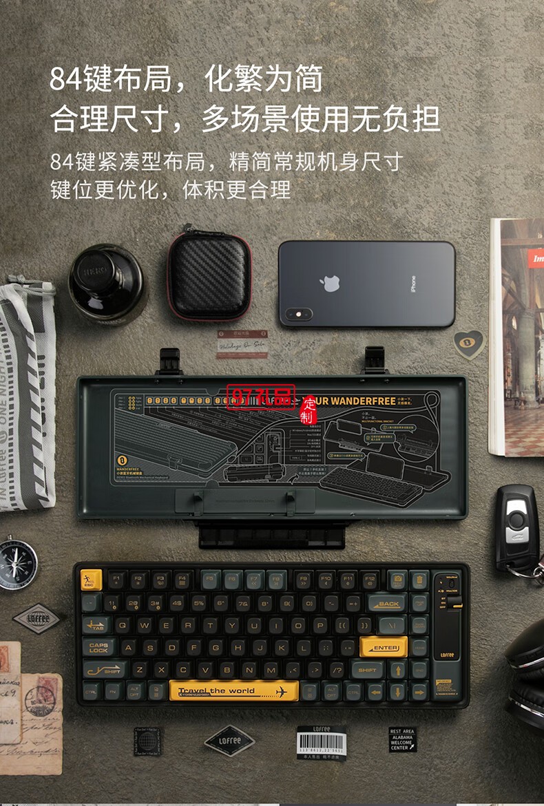 Lofree洛斐  機械電子多功能鍵盤灰色系列