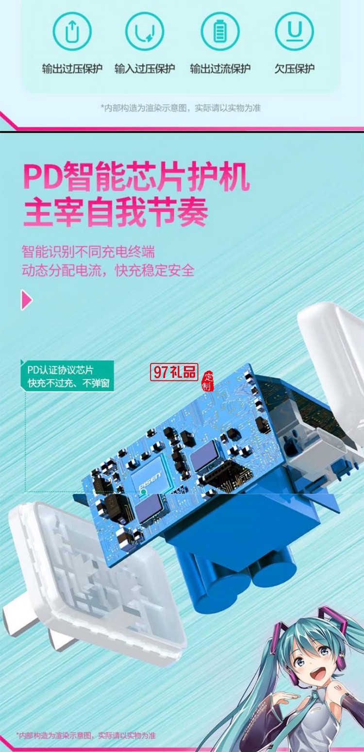 PD30W快充充電器(初音未來(lái)) 初音未來(lái)聯(lián)名30W快充迷你小 巧