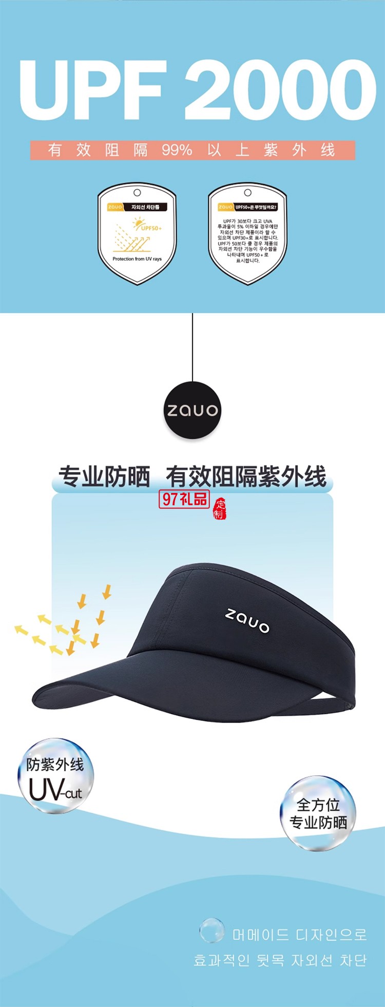 韓國zauo防曬空頂跑步帽女戶外運動防紫外線網球帽透氣春夏鴨舌帽