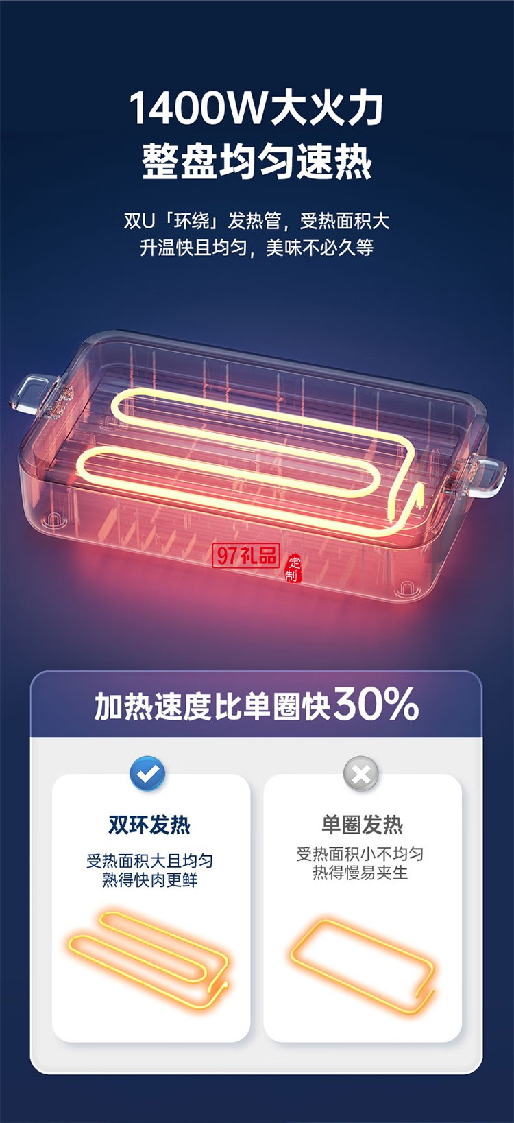 七彩叮當（QICAIDINGDANG）多功能電烤盤-米白色 KP01-