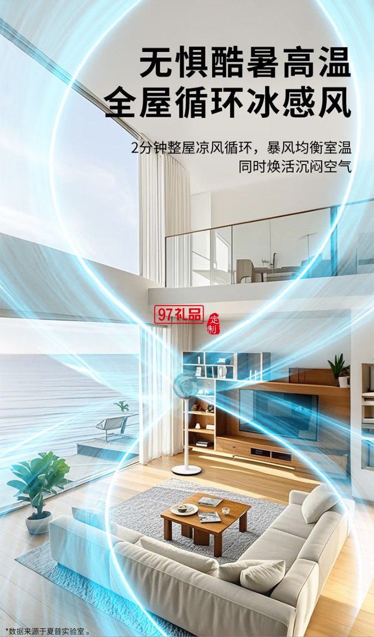 夏普空氣循環扇語音遙控家用臺地兩用扇低噪電風扇搖頭渦輪對流大風力風扇