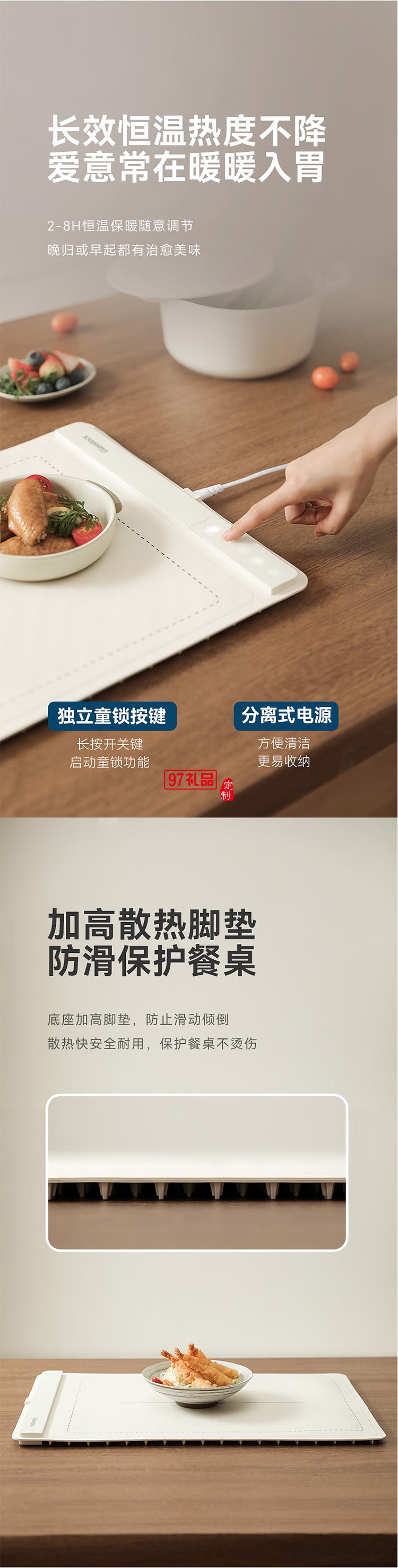 蓋朗暖菜加熱桌墊折疊式熱菜板分區控溫飯菜速熱調溫保溫菜板