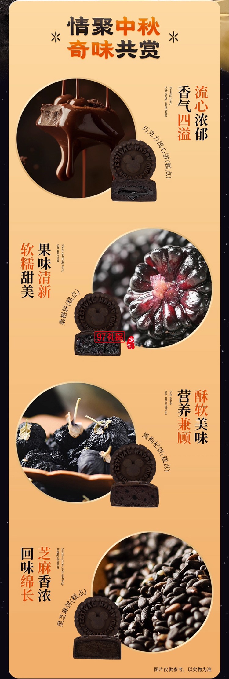 迪士尼月餅快樂奇旅禮盒300g廣式傳統中秋節送禮