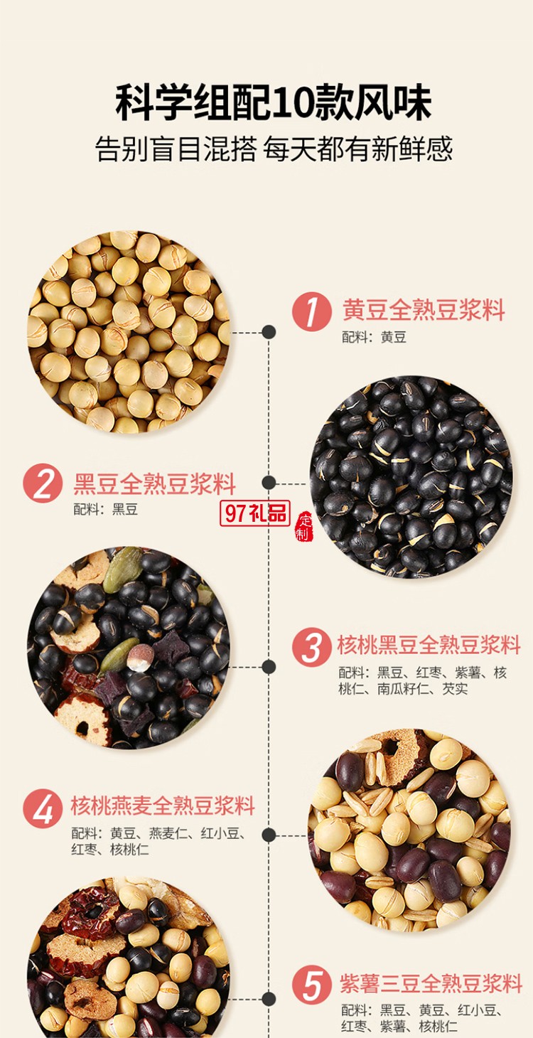 燕之坊30日五谷豆漿料包全熟黃豆破壁機豆漿粉原料中秋節禮盒65g