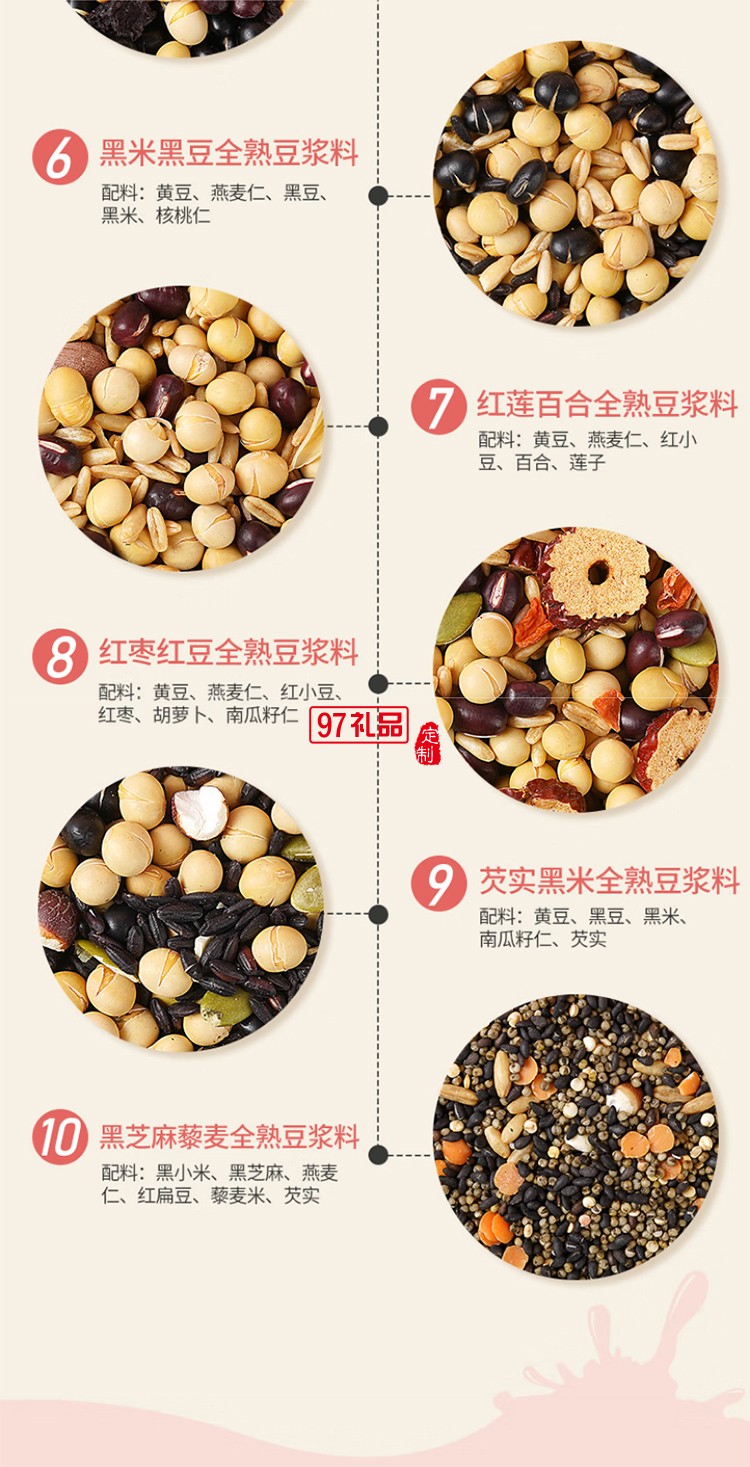 燕之坊30日五谷豆漿料包全熟黃豆破壁機豆漿粉原料中秋節禮盒65g